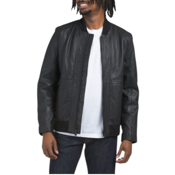 ANDREW MARC Leather Macneil Bomber Jacket - Picture 1 of 2